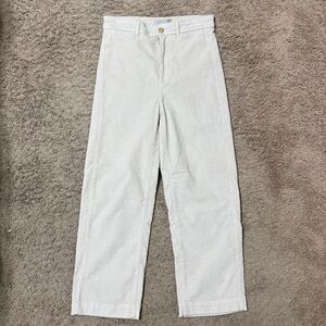Everlane Women Corduroy Straight Leg Pants in Cream size 6 Casual Preppy Classic